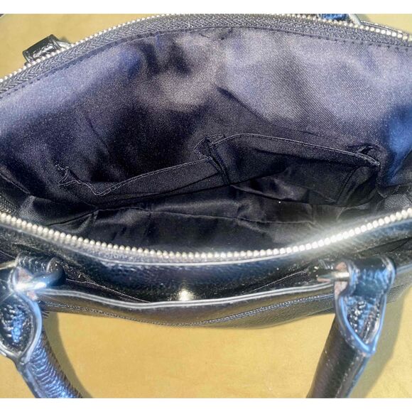 Libby Edelman NWT Black Leather Metallic Paisley Purse Tote Handbag - Picture 6 of 6